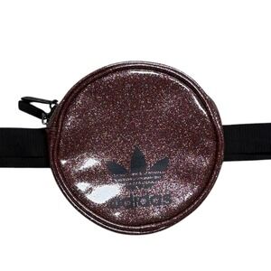Adidas Originals RARE Round Pink Glitter Belt Bag Pink Sparkle Logo Festival‎